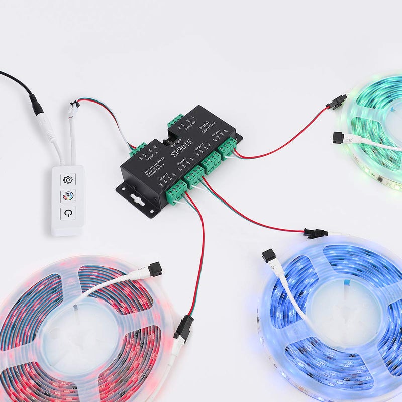 SUPERNIGHT LED Pixel Strip Amplifier Signal Data SPI Repeater for WS2801 WS2811 WS2812B WS2813 WS2815 SK6812 SK9822 Addressable RGB Light Strip Dream Color Programmable Rope Lighting 5v-24v SP901E - Image 5